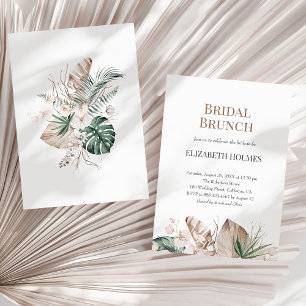 Tropical Orchid Monstera Bridal Brunch Einladung