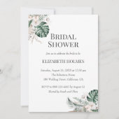 Tropical Orchid Monstera Bridal Einladung (Vorderseite)