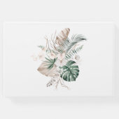 Tropical Orchid Monstera Wedding Guest Book Gästebuch (Rückseite)