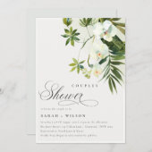 Tropical Orchid Palm Fauna Paare Dusche laden Dankeskarte (Vorne/Hinten)