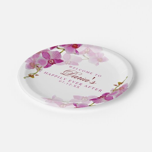 Tropical Orchid Pappteller (Schrägansicht)