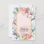 Tropical Orchid QR Code Destination Wedding RSVP Karte (Vorderseite)