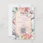 Tropical Orchid QR Code Destination Wedding RSVP Karte (Rückseite)