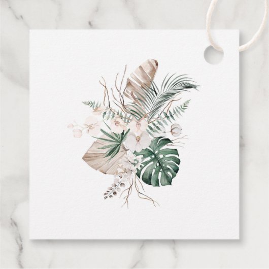 Tropical Orchid Wedding Willkommenstempel Geschenkanhänger (Rückseite)