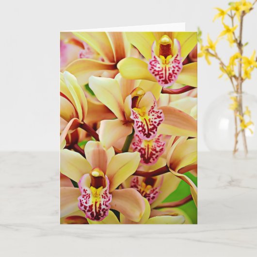 Tropical Orchids Scripture Card Psalm 34:15 Karte (Gelbe Blume)