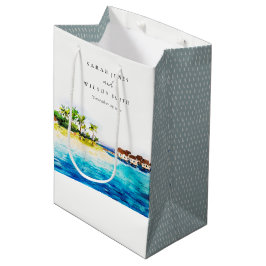 Tropical Overwater Villa Seascape Beach Hochzeit Mittlere Geschenktüte