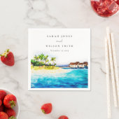 Tropical Overwater Villa Seascape Beach Hochzeit Serviette (Beispiel)