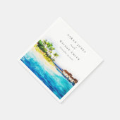 Tropical Overwater Villa Seascape Beach Hochzeit Serviette (Ecke)