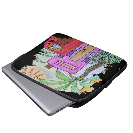 Tropical Paint Stroke Laptopschutzhülle (Vorne Knopf)
