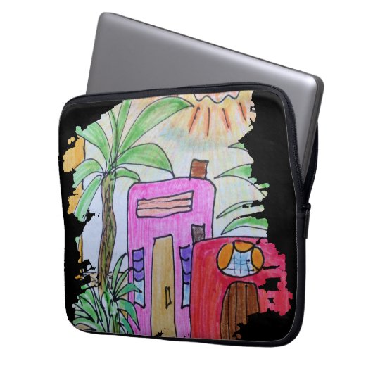 Tropical Paint Stroke Laptopschutzhülle (Vorderseite Links)