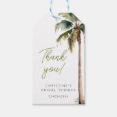 Tropical Palm and Beach Brautparty Vielen Dank Geschenkanhänger (Vorderseite)