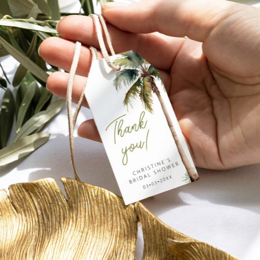 Tropical Palm and Beach Brautparty Vielen Dank Geschenkanhänger