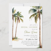Tropical Palm and Beach Bridal Dusche Einladung (Vorderseite)