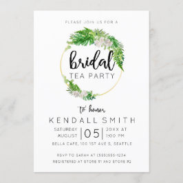 Tropical Palm and Greenery Wreath Bridal Tea Party Einladung