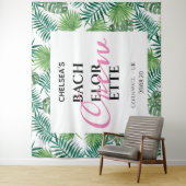 Tropical Palm Bachelorette Crew Party Hintergrund Wandteppich (Beispiel)