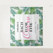 Tropical Palm Bachelorette Crew Party Hintergrund Wandteppich (Vorderseite)