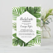 Tropical Palm Bachelorette Wochenende Einladung (Stehend Vorderseite)