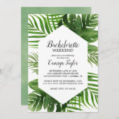 Tropical Palm Bachelorette Wochenende Einladung (Vorne/Hinten)