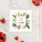 Tropical Palm Banana Blätter Blush Bloral Hochzeit Serviette (Beispiel)