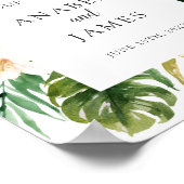 Tropical Palm Banana Leaf Blush Begrüßung Poster (Ecke)