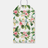 Tropical Palm Banana Leaf Blush Bloral Hochzeit Geschenkanhänger (Rückseite)