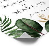 Tropical Palm Banana Leaf Grüne Moderne Willkommen Poster (Ecke)