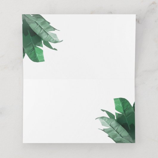Tropical Palm Banana Leaf Platzkarte (Innenseite Aufgefaltet)