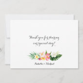 Tropical Palm Baum und Blumen Hochzeit danke (Rückseite)
