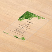 Tropical Palm Beach Akryllische Einladung (Ablage )