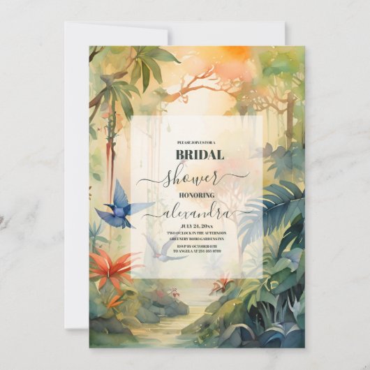 Tropical Palm Beach Boho Brautparty Einladung (Vorderseite)