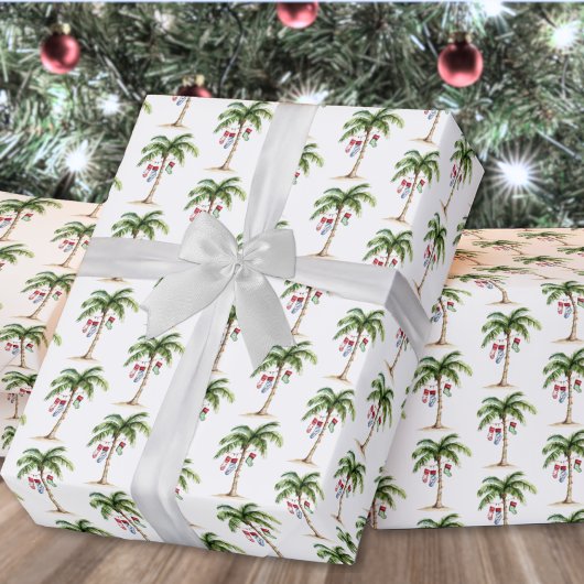 Tropical Palm Beach Christmas Geschenkpapier