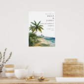Tropical Palm Beach Engagement Party Welcome Sign Poster (Küche)