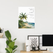 Tropical Palm Beach Engagement Party Welcome Sign Poster (Heimbüro)
