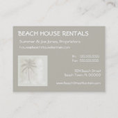 Tropical Palm Beach Rentals (Chubby) Visitenkarte (Rückseite)