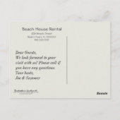 Tropical Palm Beach Rentals Postkarte (Rückseite)