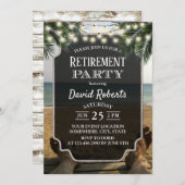 Tropical Palm Beach Retirement Party Einladung (Vorne/Hinten)