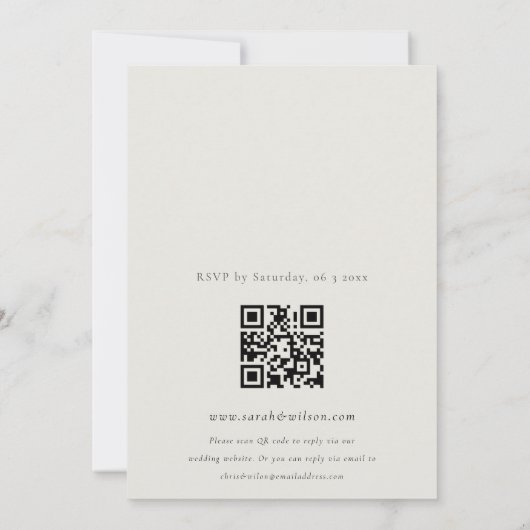 Tropical Palm Beach Shack Wedding QR Code UAWG Einladung (Rückseite)