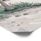 Tropical Palm Beach Watercolor Poster (Ecke)