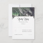 Tropical Palm Beach Wedding UAWG RSVP Karte (Vorderseite)