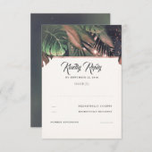 Tropical Palm Beach Wedding UAWG RSVP Karte (Vorne/Hinten)