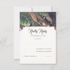 Tropical Palm Beach Wedding UAWG RSVP Karte