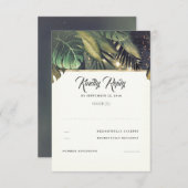 Tropical Palm Beach Wedding UAWG RSVP Karte (Vorne/Hinten)
