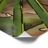 Tropical Palm Black Kontur Art Poster (Ecke)