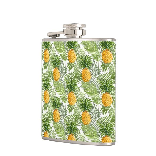 Tropical Palm Blätter & Ananas Flachmann (Links)