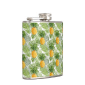 Tropical Palm Blätter & Ananas Flachmann (Rechts)