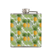 Tropical Palm Blätter & Ananas Flachmann (Rückseite)