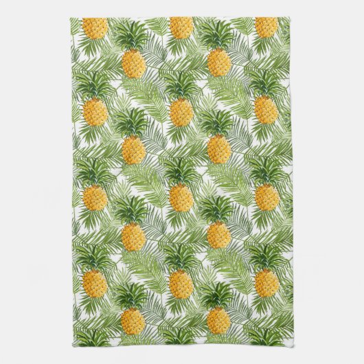 Tropical Palm Blätter & Ananas Handtuch (Vertikal)
