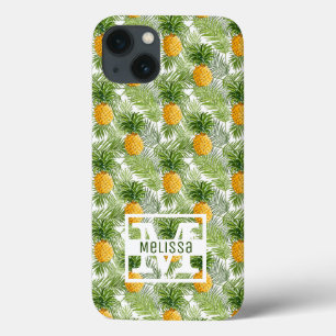 Tropical Palm Blätter & Ananas   Name hinzufügen Case-Mate iPhone Hülle