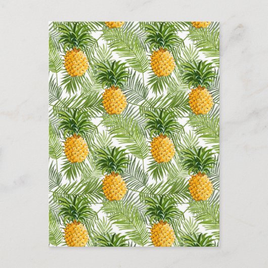 Tropical Palm Blätter & Ananas Postkarte (Vorderseite)