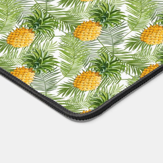 Tropical Palm Blätter & Ananas Schreibtischunterlage (Ecke)
